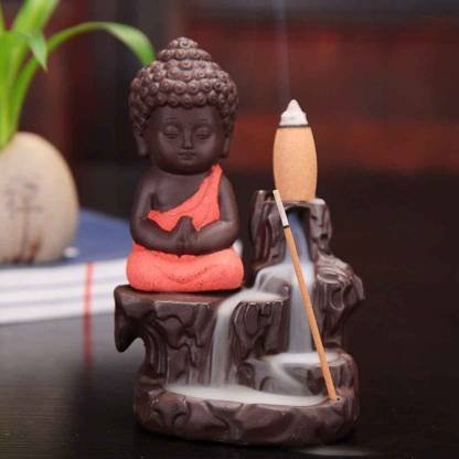 Monk Buddha Smoke Backflow Cone Incense Holder